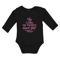 Long Sleeve Bodysuit Baby I Make My Daddy's Heart Full Boy & Girl Clothes Cotton