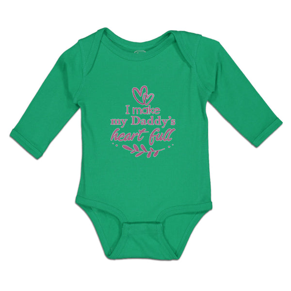 Long Sleeve Bodysuit Baby I Make My Daddy's Heart Full Boy & Girl Clothes Cotton