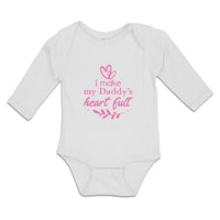 Long Sleeve Bodysuit Baby I Make My Daddy's Heart Full Boy & Girl Clothes Cotton