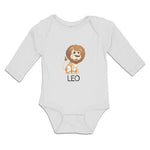 Long Sleeve Bodysuit Baby Lion Your Name Leo Wild Animal Boy & Girl Clothes