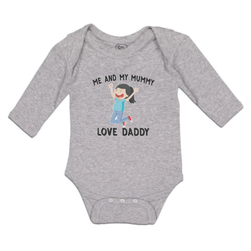 Long Sleeve Bodysuit Baby Me and My Mummy Love Daddy Boy & Girl Clothes Cotton