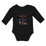 Long Sleeve Bodysuit Baby I Rock at Sports Boy & Girl Clothes Cotton