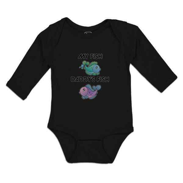 Long Sleeve Bodysuit Baby My Fish Daddy's Fish Boy & Girl Clothes Cotton