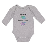 Long Sleeve Bodysuit Baby My Fish Daddy's Fish Boy & Girl Clothes Cotton