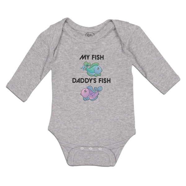 Long Sleeve Bodysuit Baby My Fish Daddy's Fish Boy & Girl Clothes Cotton