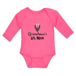 Long Sleeve Bodysuit Baby Grandma's Lil Man Boy & Girl Clothes Cotton - Cute Rascals