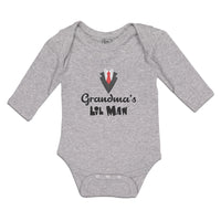Long Sleeve Bodysuit Baby Grandma's Lil Man Boy & Girl Clothes Cotton - Cute Rascals