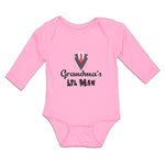 Long Sleeve Bodysuit Baby Grandma's Lil Man Boy & Girl Clothes Cotton - Cute Rascals