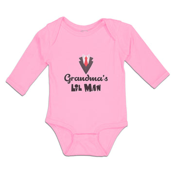 Long Sleeve Bodysuit Baby Grandma's Lil Man Boy & Girl Clothes Cotton