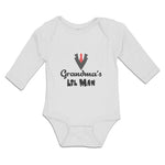 Long Sleeve Bodysuit Baby Grandma's Lil Man Boy & Girl Clothes Cotton - Cute Rascals
