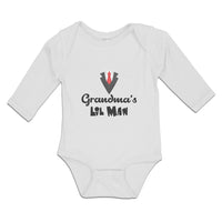 Long Sleeve Bodysuit Baby Grandma's Lil Man Boy & Girl Clothes Cotton - Cute Rascals