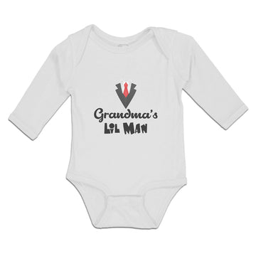 Long Sleeve Bodysuit Baby Grandma's Lil Man Boy & Girl Clothes Cotton