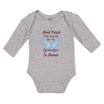 Long Sleeve Bodysuit Baby Hand Picked for Earth by My Grandpa in Heaven Cotton