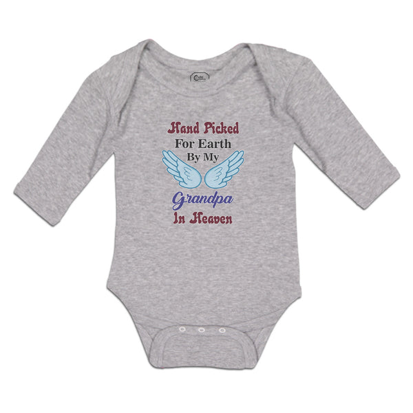 Long Sleeve Bodysuit Baby Hand Picked for Earth by My Grandpa in Heaven Cotton - Cute Rascals