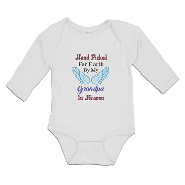 Long Sleeve Bodysuit Baby Hand Picked for Earth by My Grandpa in Heaven Cotton