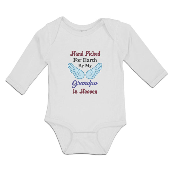 Long Sleeve Bodysuit Baby Hand Picked for Earth by My Grandpa in Heaven Cotton - Cute Rascals