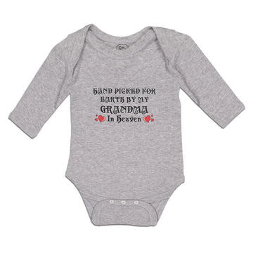 Long Sleeve Bodysuit Baby Hand Picked for Earth by My Grandma in Heaven Cotton