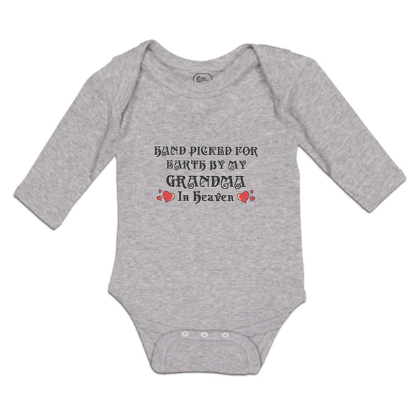 Long Sleeve Bodysuit Baby Hand Picked for Earth by My Grandma in Heaven Cotton - Cute Rascals