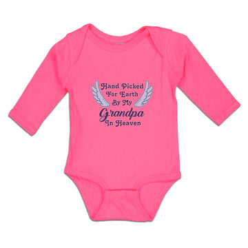 Long Sleeve Bodysuit Baby Hand Picked for Earth by My Grandpa in Heaven Cotton