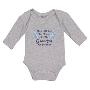 Long Sleeve Bodysuit Baby Hand Picked for Earth by My Grandpa in Heaven Cotton