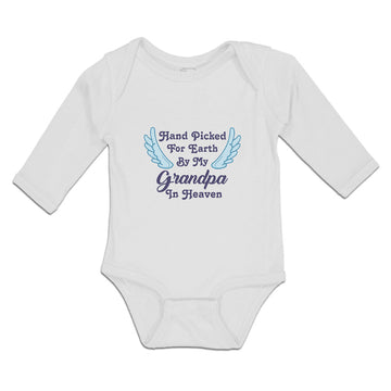 Long Sleeve Bodysuit Baby Hand Picked for Earth by My Grandpa in Heaven Cotton