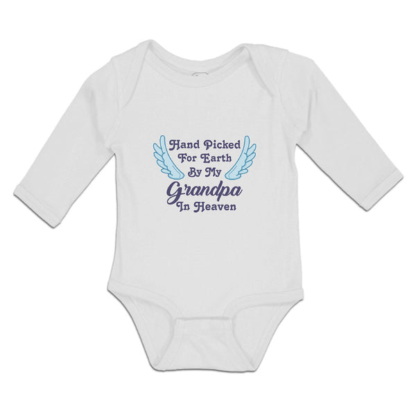 Long Sleeve Bodysuit Baby Hand Picked for Earth by My Grandpa in Heaven Cotton - Cute Rascals