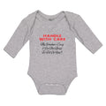 Long Sleeve Bodysuit Baby Handle Grandma's Crazy I'M Afraid You!!! Cotton