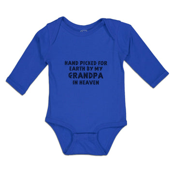 Long Sleeve Bodysuit Baby Hand Picked for Earth by My Grandpa in Heaven Cotton