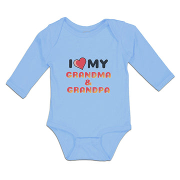 Long Sleeve Bodysuit Baby I Love My Grandma & Grandpa Boy & Girl Clothes Cotton