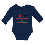 Long Sleeve Bodysuit Baby I Love My Grandma & Grandpa Boy & Girl Clothes Cotton