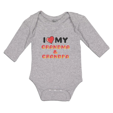 Long Sleeve Bodysuit Baby I Love My Grandma & Grandpa Boy & Girl Clothes Cotton