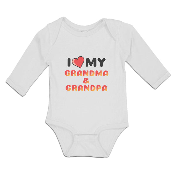 Long Sleeve Bodysuit Baby I Love My Grandma & Grandpa Boy & Girl Clothes Cotton