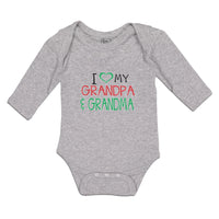 Long Sleeve Bodysuit Baby I Love My Grandpa & Grandma Boy & Girl Clothes Cotton