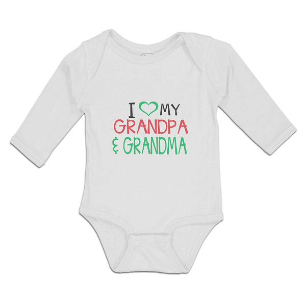 Long Sleeve Bodysuit Baby I Love My Grandpa & Grandma Boy & Girl Clothes Cotton