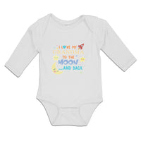 Long Sleeve Bodysuit Baby I Love My Grandma to The Moon and Back Cotton