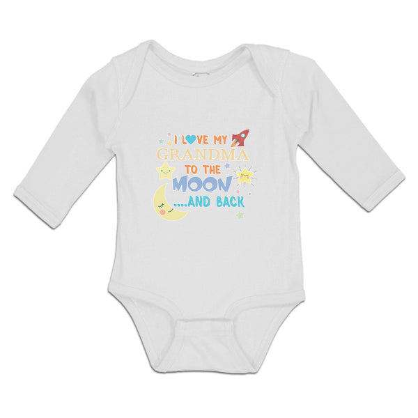 Long Sleeve Bodysuit Baby I Love My Grandma to The Moon and Back Cotton