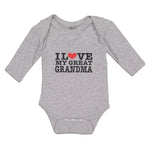 Long Sleeve Bodysuit Baby I Love My Great Grandma Boy & Girl Clothes Cotton