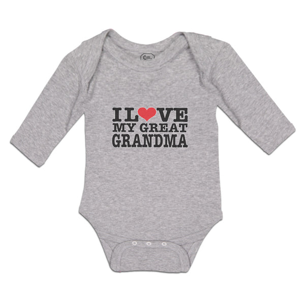 Long Sleeve Bodysuit Baby I Love My Great Grandma Boy & Girl Clothes Cotton