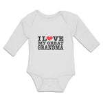 Long Sleeve Bodysuit Baby I Love My Great Grandma Boy & Girl Clothes Cotton