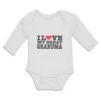 Long Sleeve Bodysuit Baby I Love My Great Grandma Boy & Girl Clothes Cotton