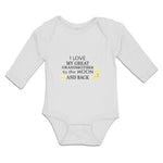 Long Sleeve Bodysuit Baby I Love My Great Grandmother to The Moon and Back