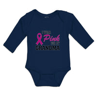 Long Sleeve Bodysuit Baby I Wear Pink for My Grandma Boy & Girl Clothes Cotton