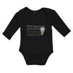 Long Sleeve Bodysuit Baby What Happens at Grandmas Stays Icecream Cone Cotton