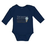 Long Sleeve Bodysuit Baby What Happens at Grandmas Stays Icecream Cone Cotton