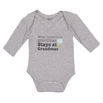 Long Sleeve Bodysuit Baby What Happens at Grandmas Stays Icecream Cone Cotton