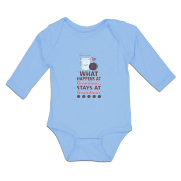 Long Sleeve Bodysuit Baby Happens Grandma's, Stays Grandma's Cookies Cotton