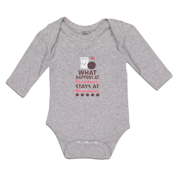 Long Sleeve Bodysuit Baby Happens Grandma's, Stays Grandma's Cookies Cotton