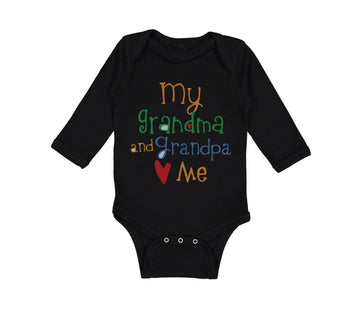 Long Sleeve Bodysuit Baby My Grandpa and Grandma Loves Me Grandparents Cotton