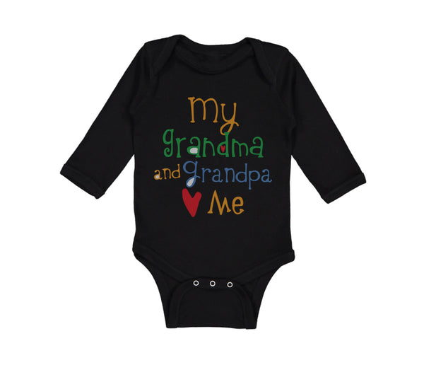 Long Sleeve Bodysuit Baby My Grandpa and Grandma Loves Me Grandparents Cotton