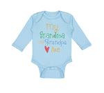 Long Sleeve Bodysuit Baby My Grandpa and Grandma Loves Me Grandparents Cotton